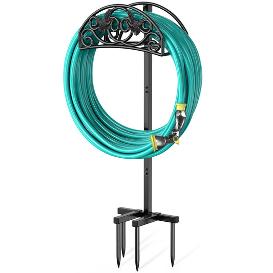 Garden Hose Holder, Freestanding Outdoor Hose Stand, Heavy Duty Water Hose Reels Rack and Storage Organizer for Lawn/Yard/Garden