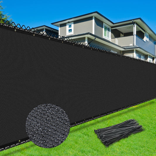 6*50FT Privacy Fence Screen, 90% Shade Cover with Brass Grommets Heavy Duty Perfect for Outdoor Back Yard, Black