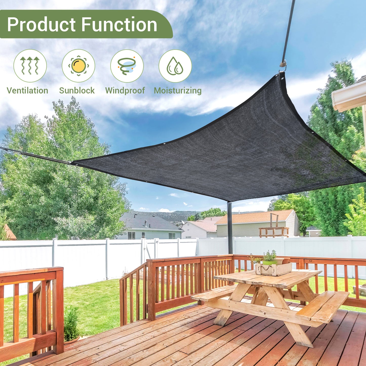 Garden 40% Shade Cloth, Resistant Sun Shade Net 10x20FT Mesh Tarp with HDPE Material and Reinforced Grommets Shade Trap for Greenhouse, Plant, Pergola, and Backyard Patio Sunshade