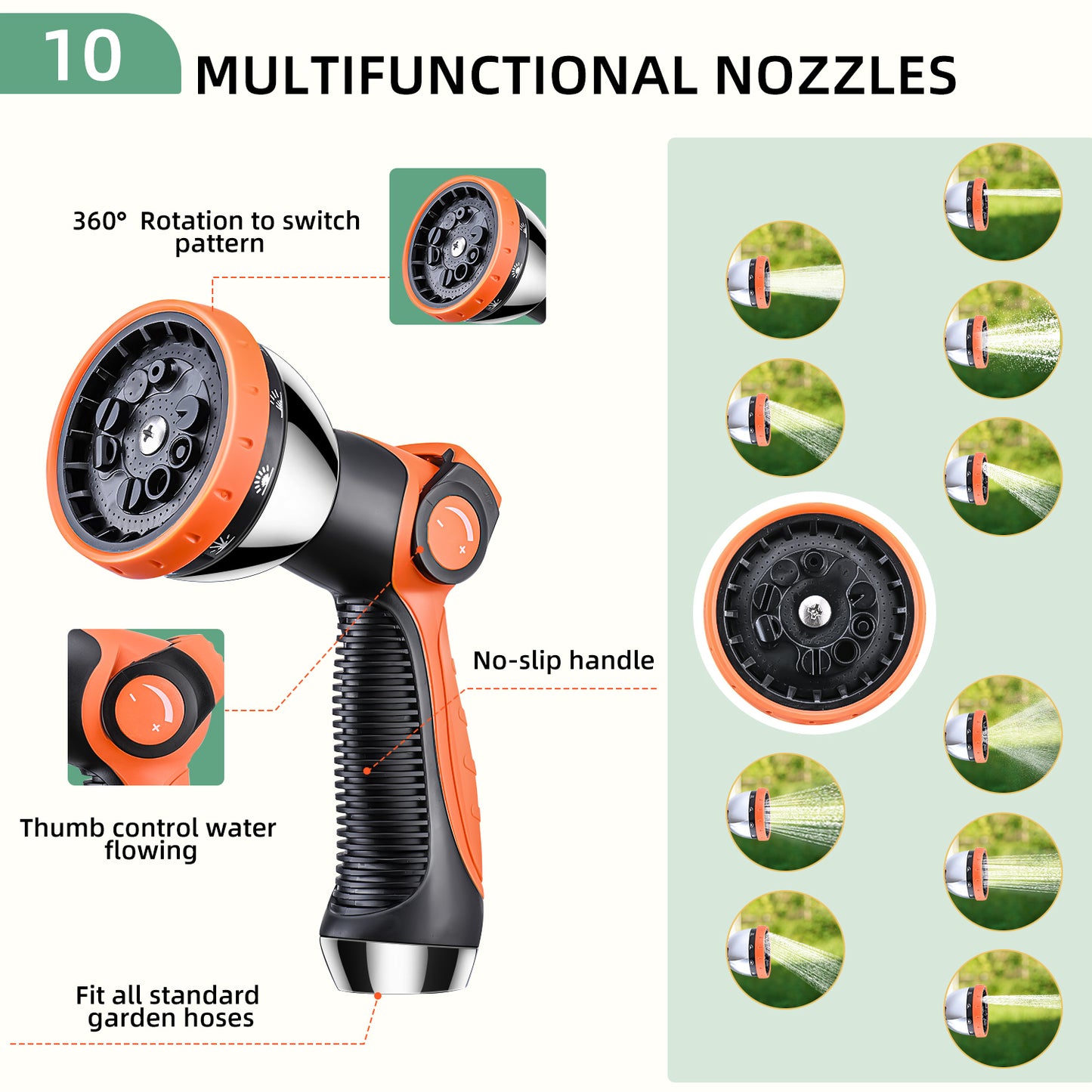 100ft 304 Stainless Steel Garden Hose Metal, Heavy Duty Water Hoses with Splitter & 6 Extra Rubber Washers for Lawn Watering, Outdoor - Flexible, Never Kink & Tangle, Puncture Resistant