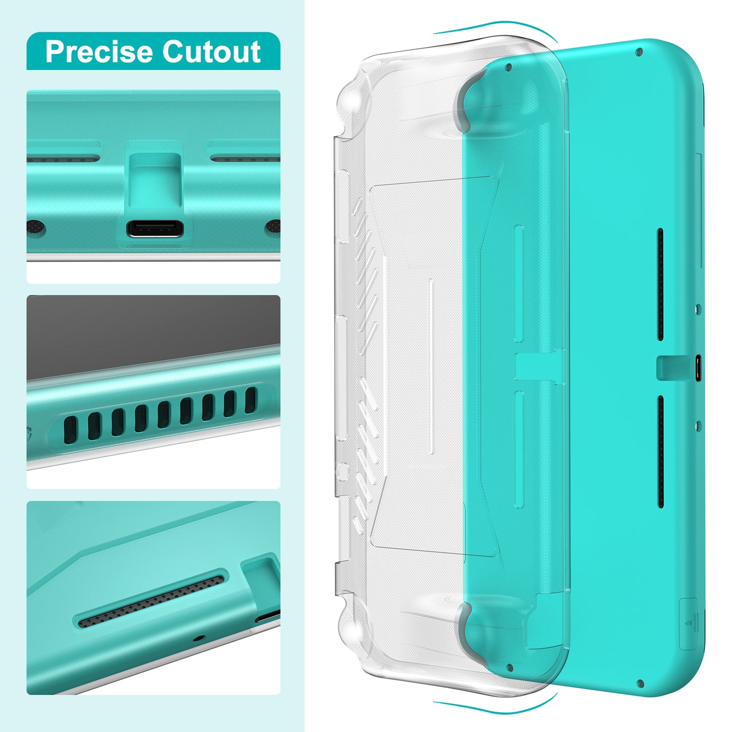 Switch Lite Case, 17 in 1 Switch Lite Accessories Bundle with Carrying Case, Game Case, Screen Protector, Stand, Thumb Grips - Green