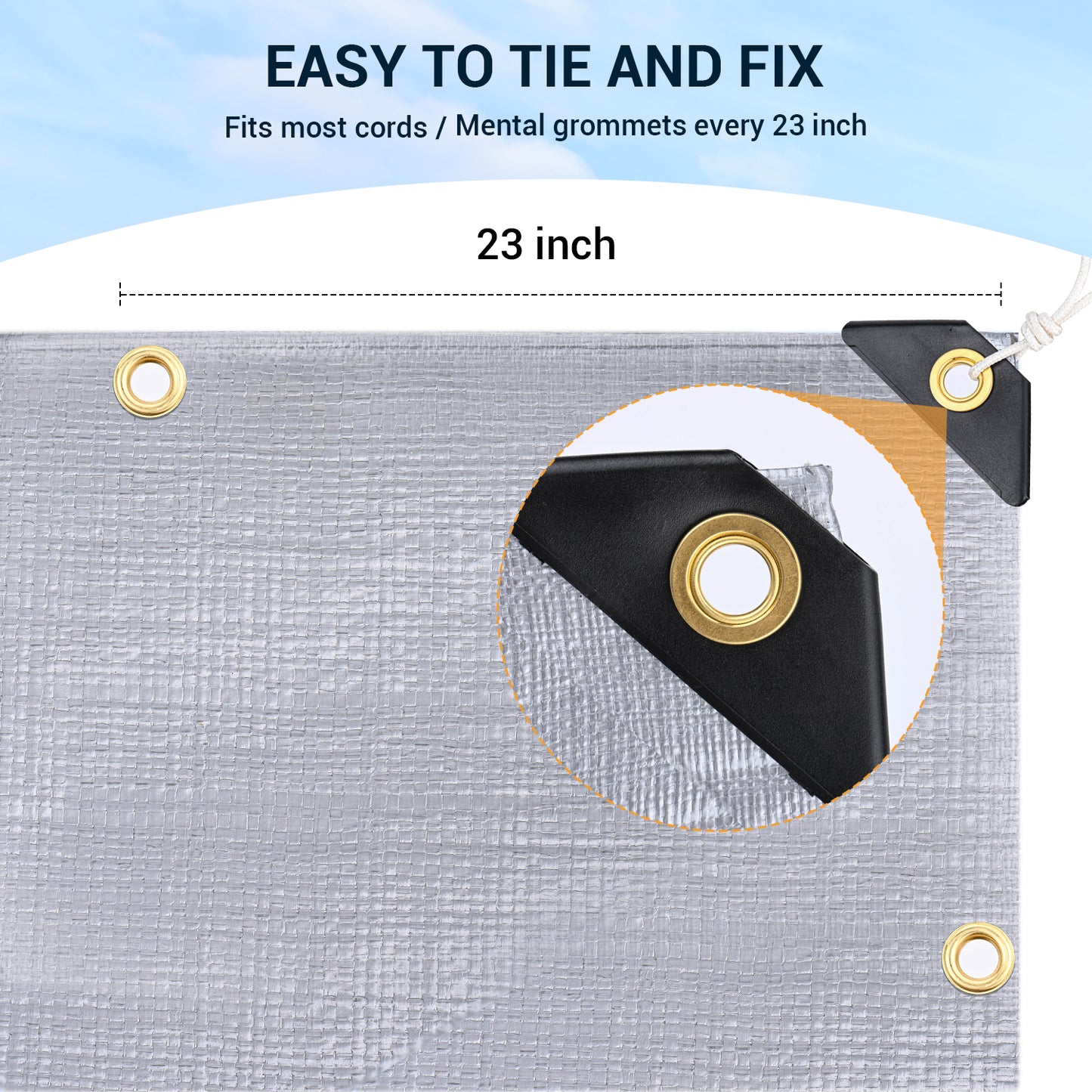 Tarps Heavy Duty Waterproof 10’ X 12’, Extra Thick 16 Mil, Tear & Fade Resistant, 100% UV Blocking, Outdoor Tarp with Reinforced Grommets for Roof, Camping, Patio, Pool, Boat(Silver/Black)